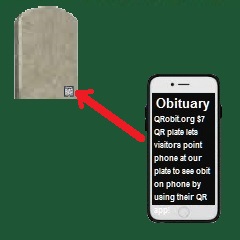 QR Obit or Biography or Genealogy Plate