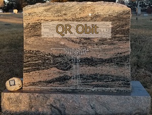 QR Memorial Stone for Cemetery.