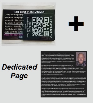 QR Obituary - QR Plate and Dedicated Page Combo - QRobit.org