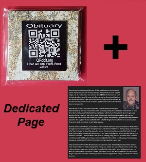 QR Obituary - Tile QR Plate and Dedicated Page Combo - QRobit.org